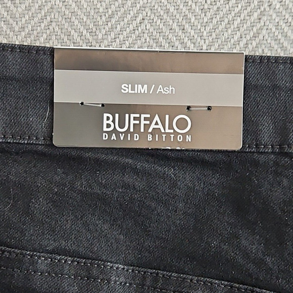 Buffalo David Bitton Ash Jeans Men's W36 L32 Slim Stretch Black Modern NWT Denim - Picture 11 of 14